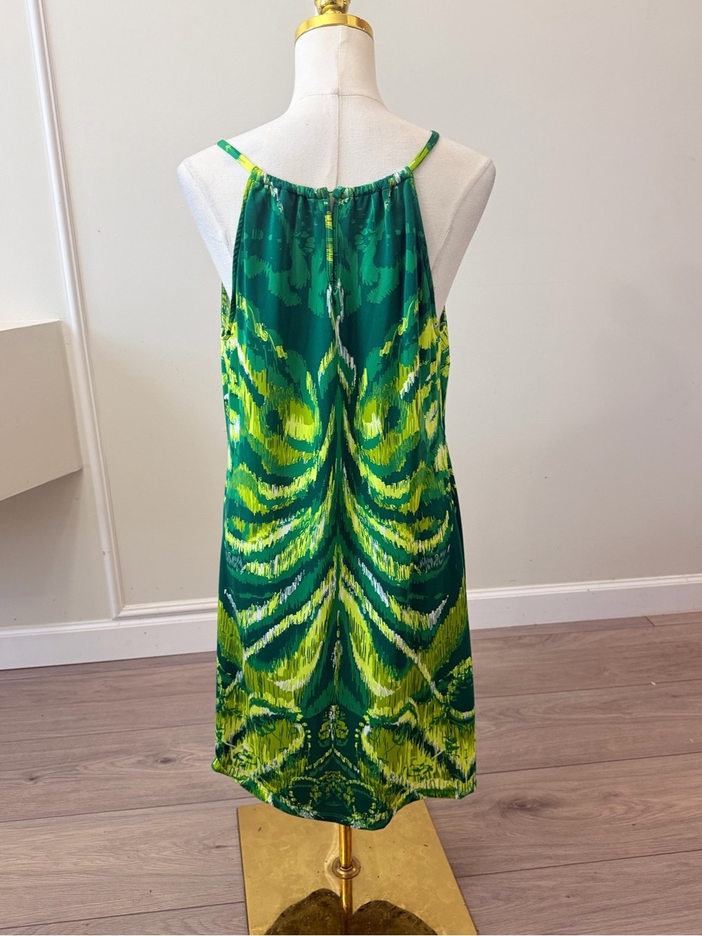 INC International Concepts Green and Yellow Tie-Dye Midi Dress - Picture 6 of 7